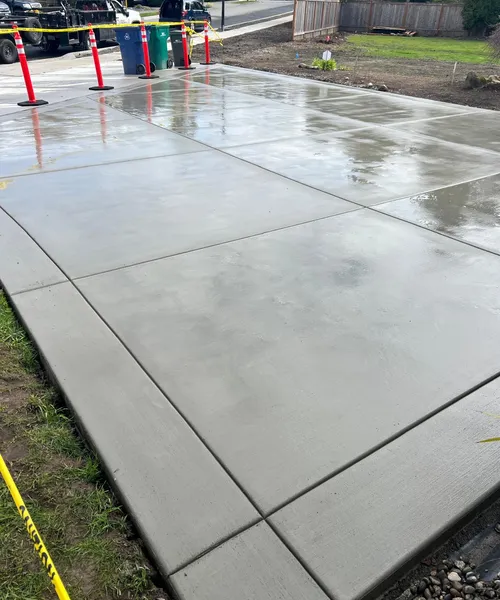 Broom Finish Driveway Replacement With Decorative Borders in Newcastle 